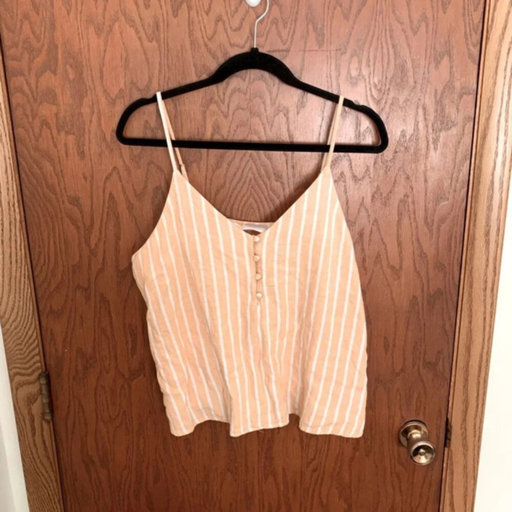 Abound Coral Striped Linen Tank